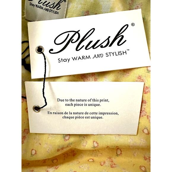 Revolve Ultra Soft Plush Kimono Yellow-Size M/L-NWT-Floral Design - Picture 10 of 11